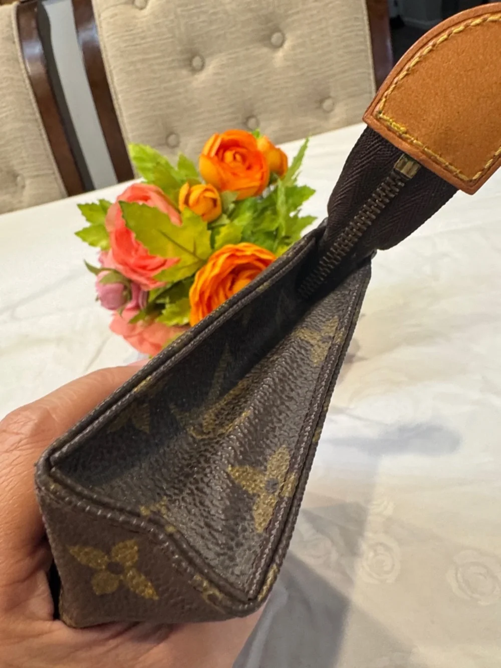 Authentic Louis Vuitton Monogram Canvas Zipped Pouch